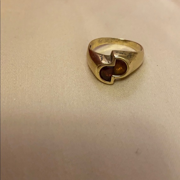 14k stamped solid Gold  semi precious stone s ring - Picture 5 of 6
